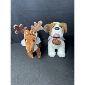 Elf on the Shelf Elf Pets Reindeer & Dog Plush Stuffed Animal Lot Christmas 2014
